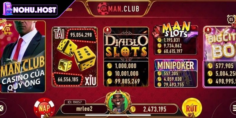 Manclub – Thế Giới Giải Trí Đỉnh Cao Dành Cho Game Thủ 1 Giới thiệu sảnh Nổ Hũ Manclub
